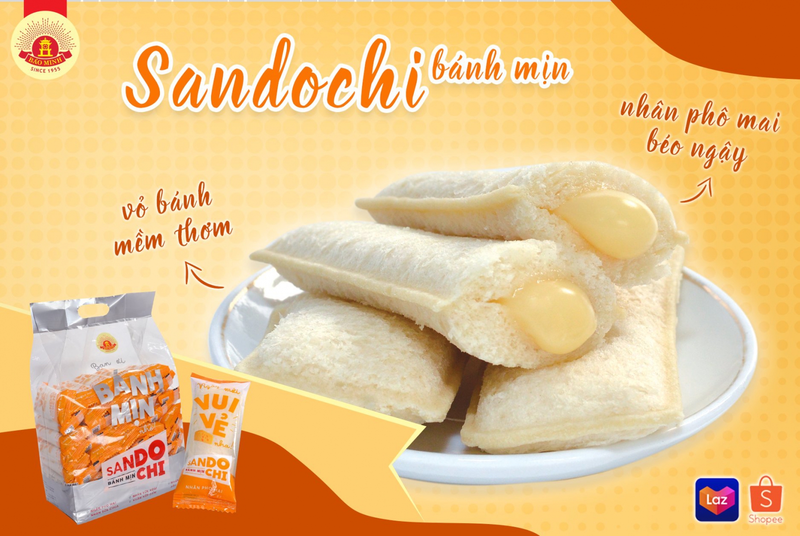 Bạn Đã Biết Mua Bánh Mịn Sandochi Ở Đâu Chất Lượng Nhất Chưa? 3 pho mai