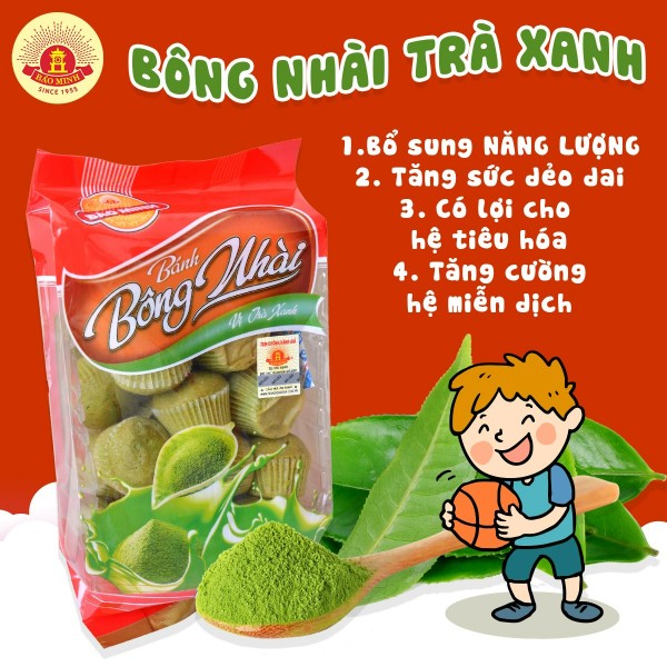 Bánh bông nhài trà xanh 180g【 ✔️ 26.OOOđ】| Bánh Bảo Minh