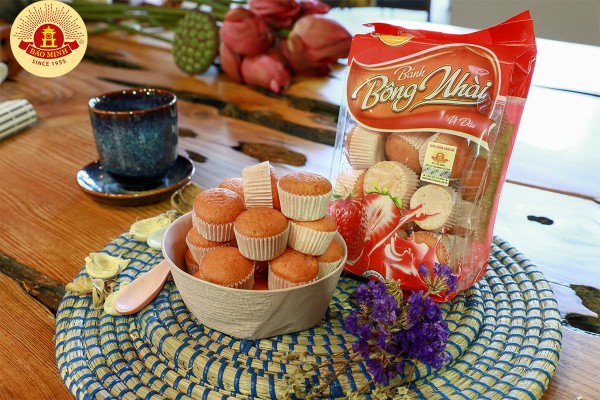 Bánh bông nhài vị dâu 180g【 ✔️ 26.OOOđ】| Bánh Bảo Minh