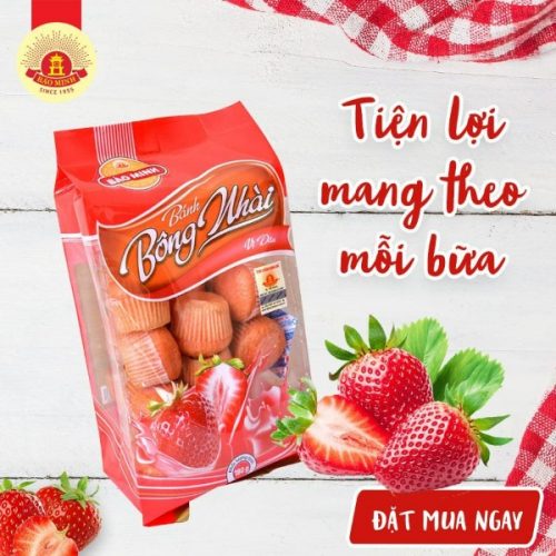Bánh bông nhài vị dâu 180g【 ✔️ 26.OOOđ】| Bánh Bảo Minh