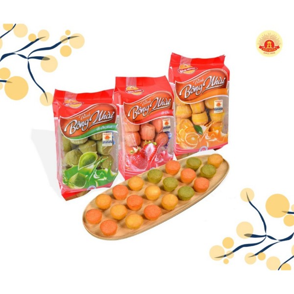 Bánh bông nhài vị dâu 180g【 ✔️ 26.OOOđ】| Bánh Bảo Minh