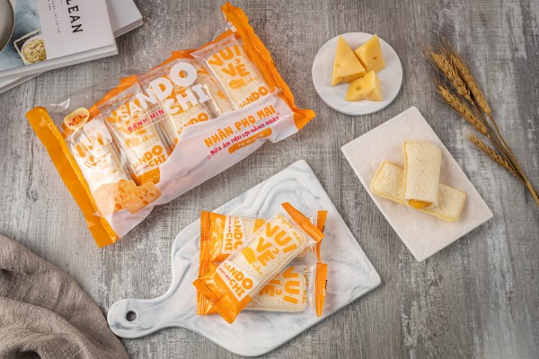 Bánh Sandochi nhân phô mai 100g/200g 6 Bánh Sandochi Bảo Minh | Bánh mịn sandochi nhân phô mai