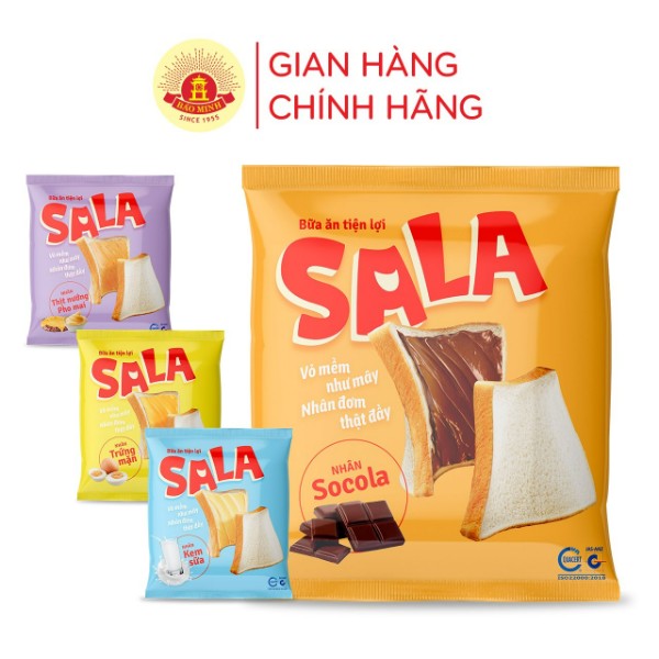 Bánh Sala nhân socola Bảo Minh 55g 3 Bánh Sala nhân socola: Món ăn tiện lợi, đủ dinh dưỡng | Bảo Minh