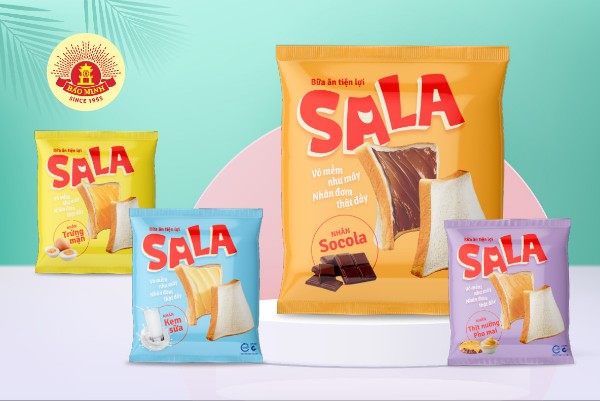 Bánh Sala nhân socola Bảo Minh 55g 8 Bánh Sala nhân socola: Món ăn tiện lợi, đủ dinh dưỡng | Bảo Minh