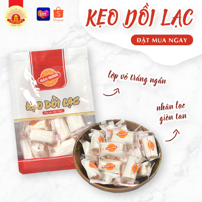 Kẹo dồi lạc vừng Bảo Minh: Đặc sản truyền thống | Kẹo lạc dồi chó