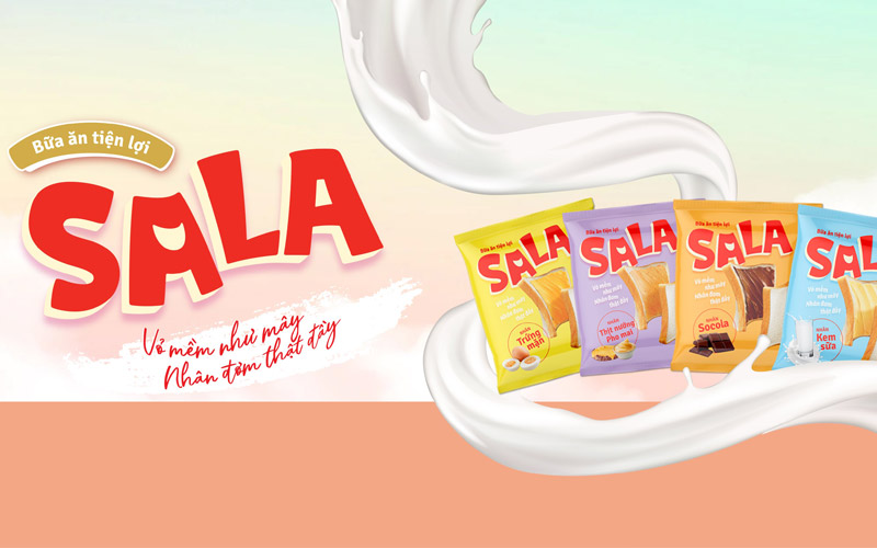 Bánh Sala nhân socola Bảo Minh 55g 2 Bánh Sala Bảo Minh - Bánh mì tươi 4 vị | Mua bánh Sala Hà Nội