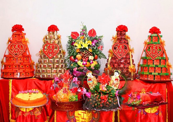 cách sắp xếp mâm lễ ăn hỏi