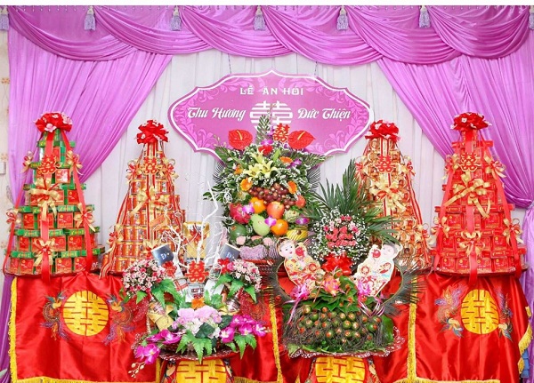 cách sắp xếp mâm lễ ăn hỏi